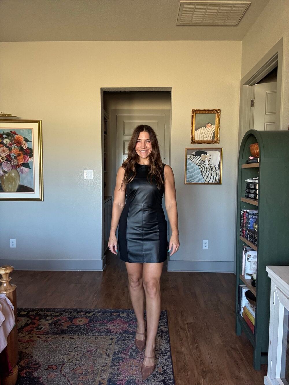 C•LECTIVE Black Faux Leather Panel Bodycon Mini Dress M